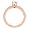 Accented Engagement Ring or Band Mounting in 10 Karat Rose Gold for Round Stone