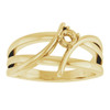 Bypass Ring Mounting in 10 Karat Yellow Gold for Round Stone