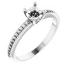 Accented Engagement Ring or Band Mounting in Sterling Silver for Round Stone