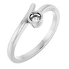 Family Bezel Set Ring Mounting in 10 Karat White Gold for Round Stone