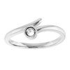 Family Bezel Set Ring Mounting in 10 Karat White Gold for Round Stone