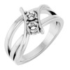 Two Stone Ring Mounting in 18 Karat White Gold for Round Stone