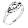 Knot Ring Mounting in 10 Karat White Gold for Oval Stone