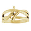 Two Stone Ring Mounting in 10 Karat Yellow Gold for Round Stone