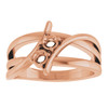 Two Stone Ring Mounting in 18 Karat Rose Gold for Round Stone
