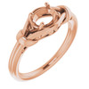 Knot Ring Mounting in 10 Karat Rose Gold for Oval Stone