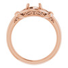 Knot Ring Mounting in 10 Karat Rose Gold for Oval Stone