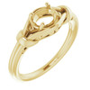 Knot Ring Mounting in 10 Karat Yellow Gold for Oval Stone