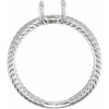 Criss Cross Cabochon Ring Mounting in 18 Karat White Gold for Oval Stone