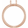 Criss Cross Cabochon Ring Mounting in 10 Karat Rose Gold for Oval Stone