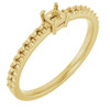 Accented Family Ring Mounting in 10 Karat Yellow Gold for Square Stone
