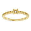 Accented Family Ring Mounting in 10 Karat Yellow Gold for Square Stone