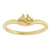 Family Stackable V Ring Mounting in 10 Karat Yellow Gold for Round Stone