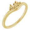 Family Stackable V Ring Mounting in 18 Karat Yellow Gold for Round Stone