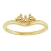 Family Stackable V Ring Mounting in 18 Karat Yellow Gold for Round Stone