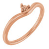Family Stackable V Ring Mounting in 18 Karat Rose Gold for Round Stone