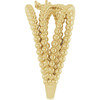 Family Beaded Criss Cross Ring Mounting in 18 Karat Yellow Gold for Round Stone