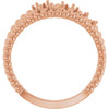 Family Beaded Criss Cross Ring Mounting in 10 Karat Rose Gold for Round Stone