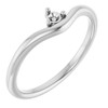Family Stackable V Ring Mounting in 18 Karat White Gold for Round Stone