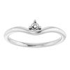 Family Stackable V Ring Mounting in 18 Karat White Gold for Round Stone
