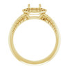 Halo Style Knife Edge Engagement Ring Mounting in 18 Karat Yellow Gold for Round Stone