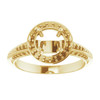 Halo Style Knife Edge Engagement Ring Mounting in 18 Karat Yellow Gold for Round Stone