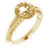 Halo Style Knife Edge Engagement Ring Mounting in 10 Karat Yellow Gold for Round Stone