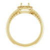 Halo Style Knife Edge Engagement Ring Mounting in 10 Karat Yellow Gold for Round Stone