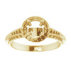 Halo Style Knife Edge Engagement Ring Mounting in 10 Karat Yellow Gold for Round Stone