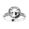 Halo Style Knife Edge Engagement Ring Mounting in Sterling Silver for Round Stone