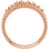 Family Beaded Criss Cross Ring Mounting in 18 Karat Rose Gold for Round Stone