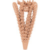 Family Beaded Criss Cross Ring Mounting in 18 Karat Rose Gold for Round Stone