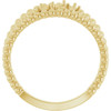 Family Beaded Criss Cross Ring Mounting in 10 Karat Yellow Gold for Round Stone
