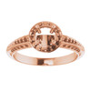 Halo Style Knife Edge Engagement Ring Mounting in 10 Karat Rose Gold for Round Stone