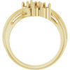 Family Bypass Ring Mounting in 10 Karat Yellow Gold for Round Stone