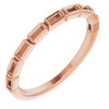 Accented Anniversary Band Mounting in 10 Karat Rose Gold for Straight baguette Stone