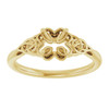 Celtic Inspired Solitaire Ring Mounting in 10 Karat Yellow Gold for Oval Stone