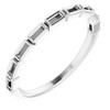 Accented Anniversary Band Mounting in Sterling Silver for Straight baguette Stone