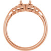 Celtic Inspired Solitaire Ring Mounting in 18 Karat Rose Gold for Oval Stone