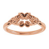 Celtic Inspired Solitaire Ring Mounting in 18 Karat Rose Gold for Oval Stone