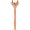 Celtic Inspired Solitaire Ring Mounting in 18 Karat Rose Gold for Oval Stone