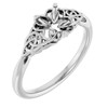Celtic Inspired Solitaire Ring Mounting in 18 Karat White Gold for Oval Stone