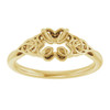 Celtic Inspired Solitaire Ring Mounting in 18 Karat Yellow Gold for Oval Stone