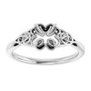 Celtic Inspired Solitaire Ring Mounting in 10 Karat White Gold for Oval Stone