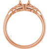 Celtic Inspired Solitaire Ring Mounting in 10 Karat Rose Gold for Oval Stone