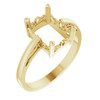 Scroll Setting® Solitaire Ring Mounting in 18 Karat Yellow Gold for Emerald Stone