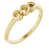 Three Stone Bezel Set Ring Mounting in 10 Karat Yellow Gold for Round Stone