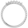 Family Rope Ring Mounting in 18 Karat White Gold for Round Stone