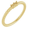 Family Rope Ring Mounting in 10 Karat Yellow Gold for Round Stone