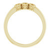 Three Stone Bezel Set Ring Mounting in 18 Karat Yellow Gold for Round Stone